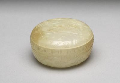 图片[2]-Jade round box carved with chi-dragon pattern, Ming dynasty (1368-1644)-China Archive